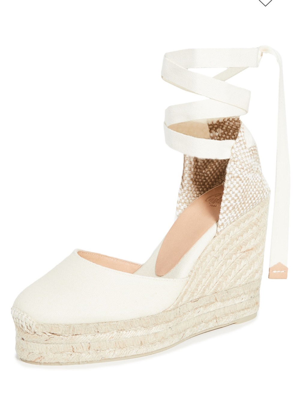 Castener Carina platform espadrille wedges in ivory size 37